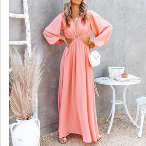 Emerald green cutout maxi dress by VICI! Never worn size M.